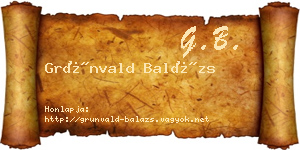 Grünvald Balázs névjegykártya